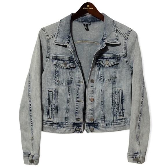 H&M Divided Short Acid Wash Denim Jacket - Picture 1 of 4